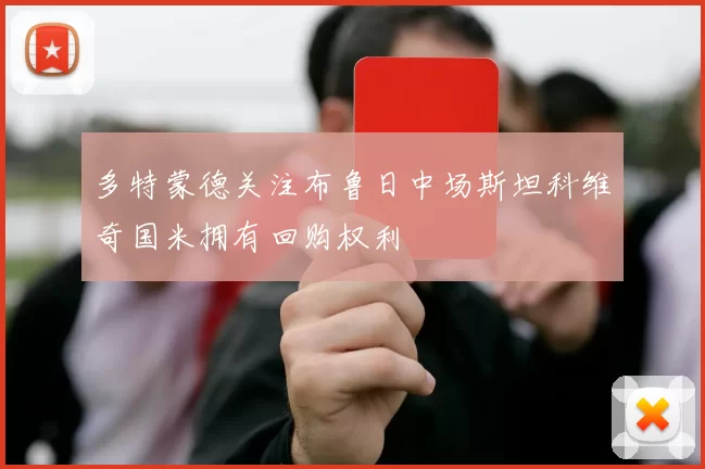 多特蒙德关注布鲁日中场斯坦科维奇国米拥有回购权利